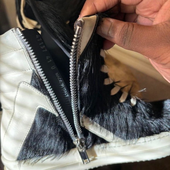 Rick Owens Black and White Fur Boots - Picture 4 of 5